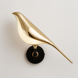 Arandela Origami Escultura Pássaro Dourado LED
