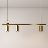 Pendente Linear Dourado LED 3000K Design Moderno