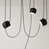 Pendente Triplo Preto Mesa Jantar Iluminação Design