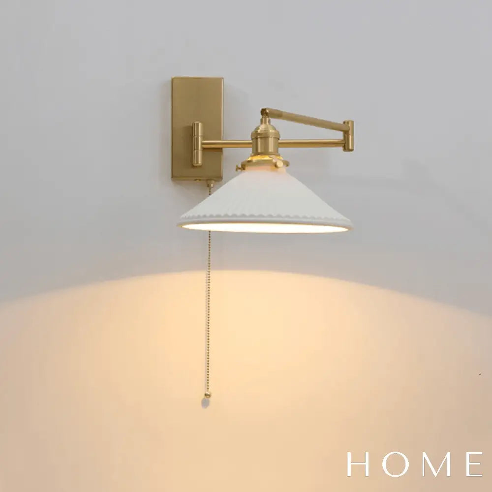 Arandela de Parde Articulada Retrô Dourada