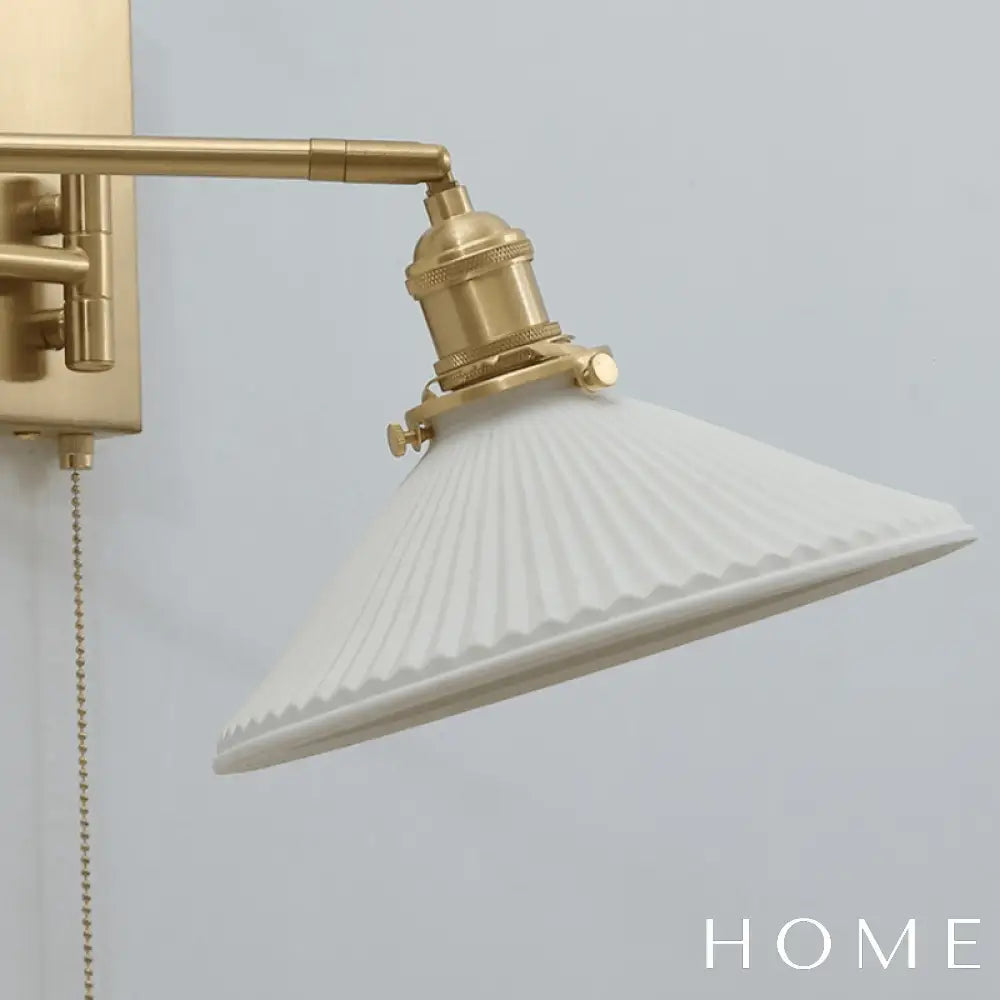 Arandela de Parde Articulada Retrô Dourada