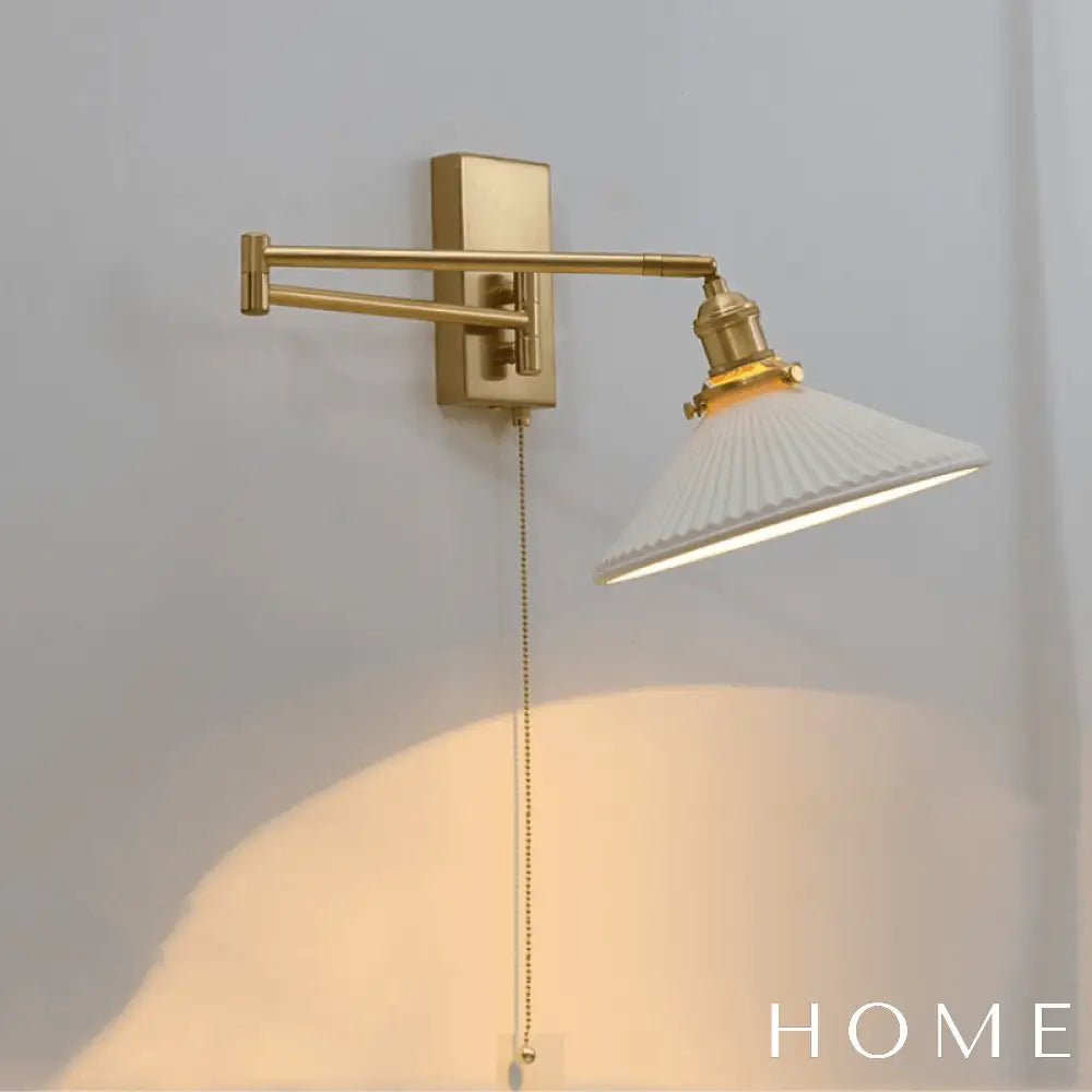 Arandela de Parde Articulada Retrô Dourada