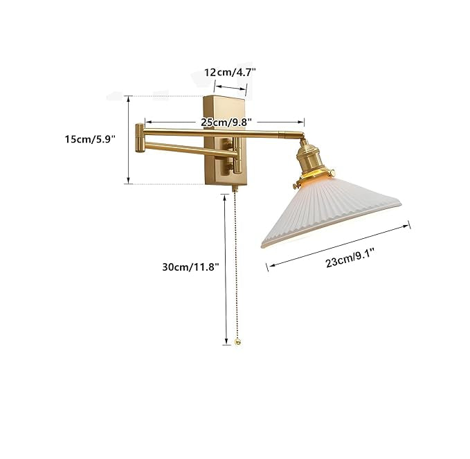 Arandela de Parede Retrô Golden Swing Dourada