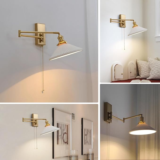 Arandela de Parede Retrô Golden Swing Dourada