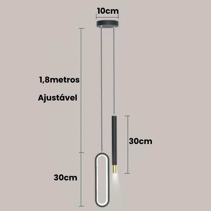Pendente LED Duplo Minimalista Duo Glow