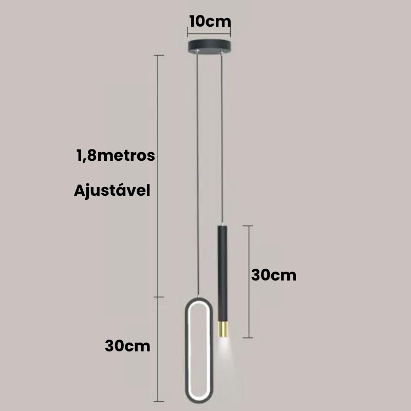 Pendente LED Duplo Minimalista