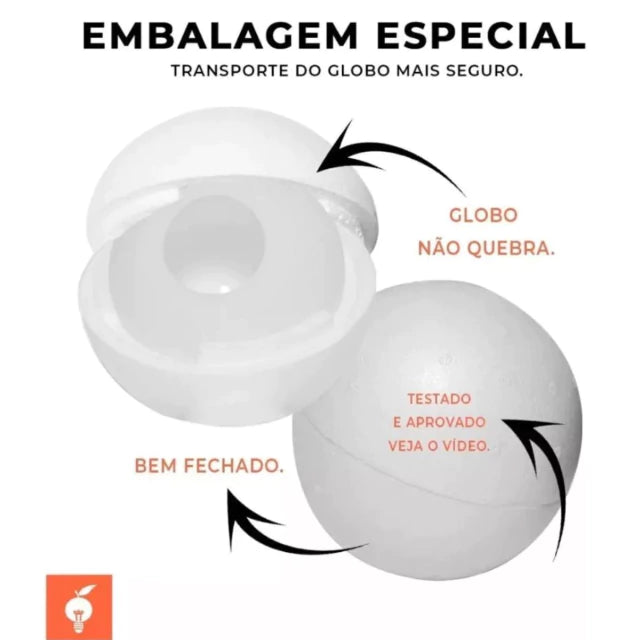 Globo Esfera Bola 10, 12, 14 e 15 cm Diametro Vidro Fosco Sem Colar