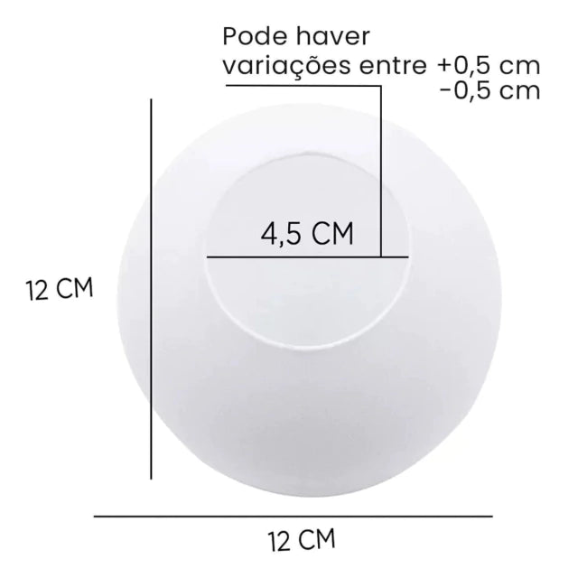 Globo Esfera Bola 10, 12, 14 e 15 cm Diametro Vidro Fosco Sem Colar