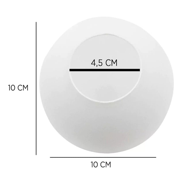Globo Esfera Bola 10, 12, 14 e 15 cm Diametro Vidro Fosco Sem Colar