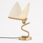 Abajur Butterfly Vidro Texturizado Base Dourada Delicada - homedecor