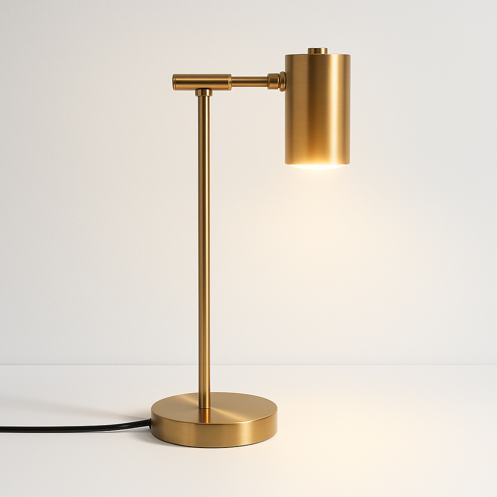 Abajur Dourado Articulado LED Integrado Luxo Moderno - homedecor