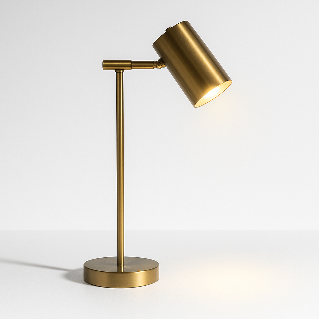 Abajur Dourado Articulado LED Integrado Luxo Moderno - homedecor