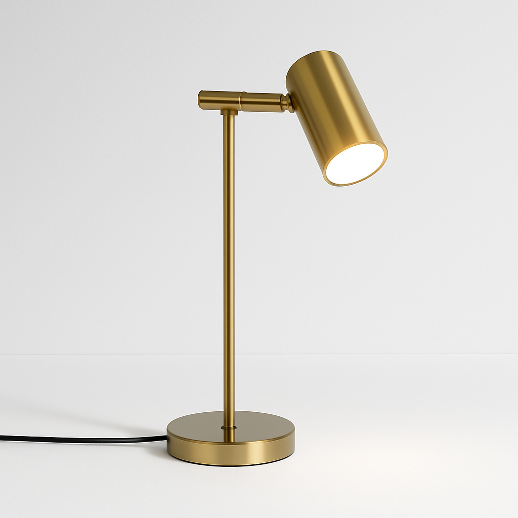 Abajur Dourado Articulado LED Integrado Luxo Moderno - homedecor