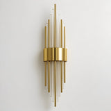 Arandela Art Déco Cristal Metal Dourado Elegância