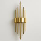 Arandela Art Déco Cristal Metal Dourado Elegância - homedecor