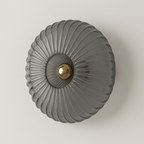 Arandela Art Déco Vidro Âmbar Canelado Elegante - homedecor