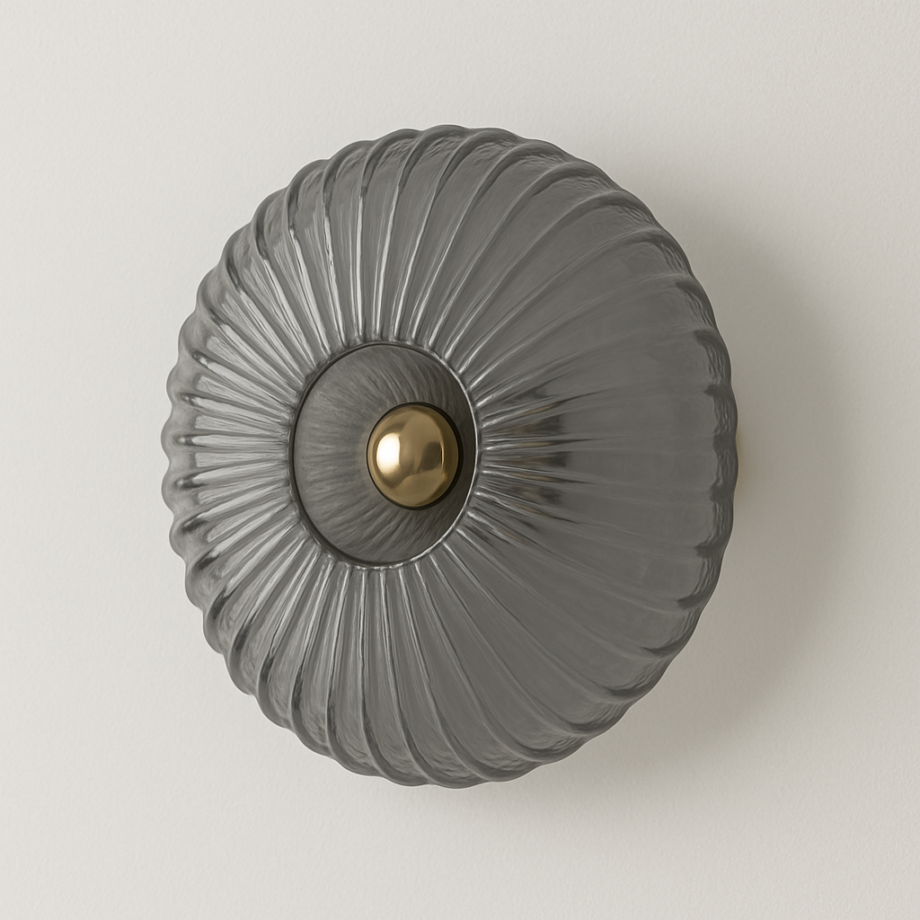 Arandela Art Déco Vidro Âmbar Canelado Elegante - homedecor