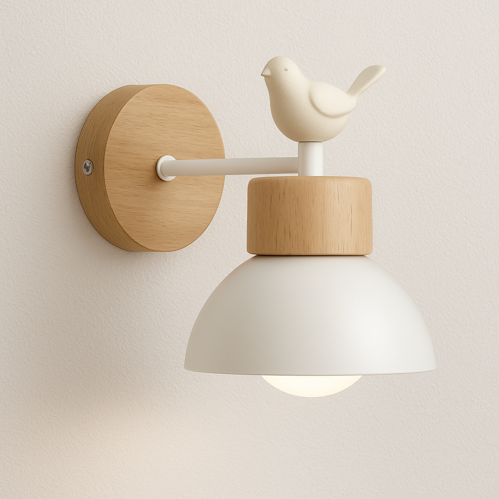 Arandela Escandinavo Passarinho Madeira Design Nórdico - homedecor