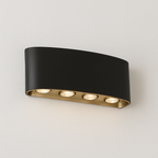 Arandela LED Cubo IP65 Preto Dourado Exterior - homedecor