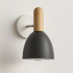 Arandela Metal Fosco Madeira Nórdica Escandinava - homedecor