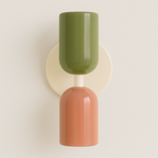 Arandela Retrô Moderna Verde Oliva Dourado Design - homedecor