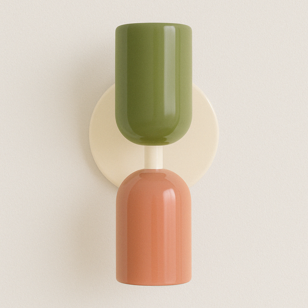 Arandela Retrô Moderna Verde Oliva Dourado Design - homedecor