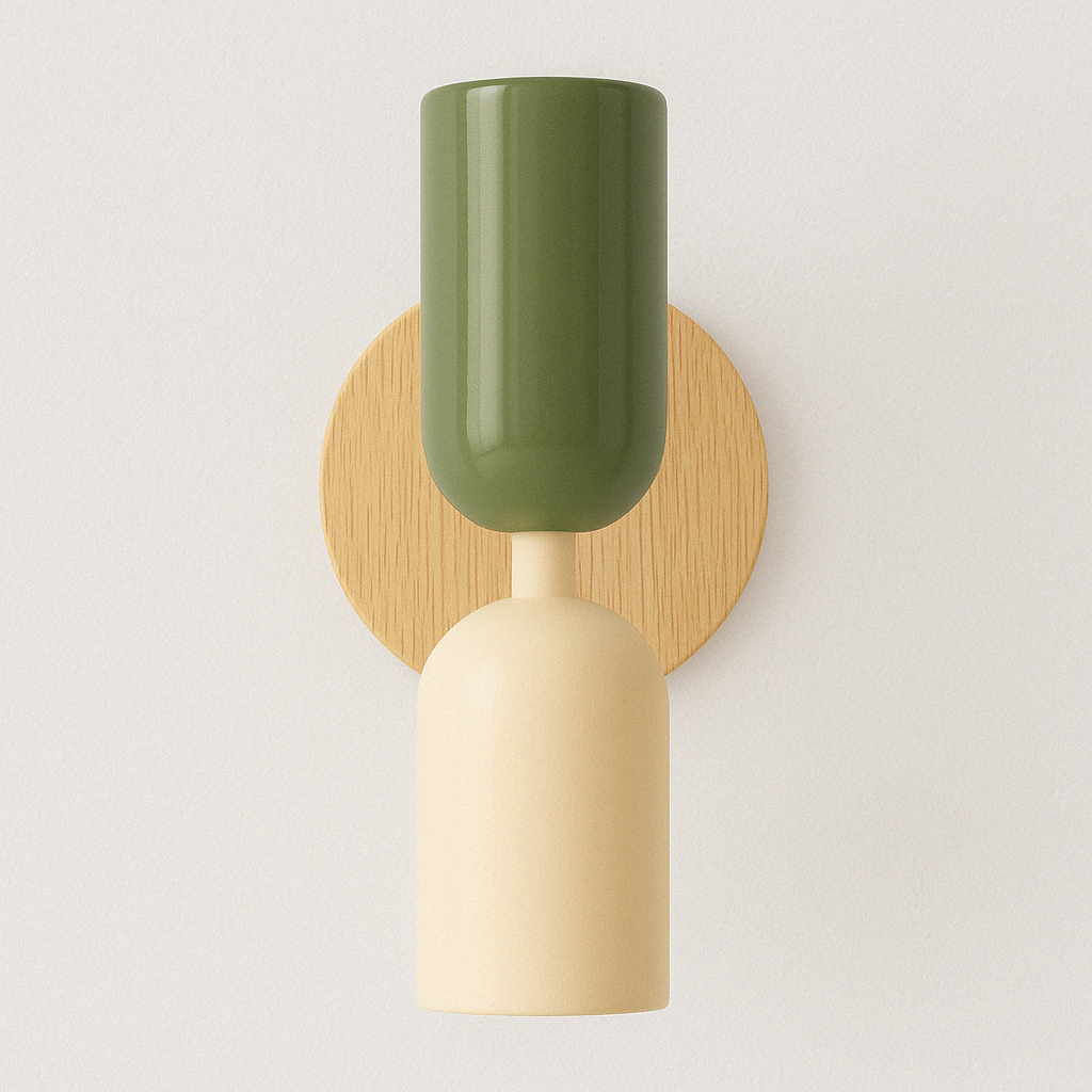 Arandela Retrô Moderna Verde Oliva Dourado Design - homedecor