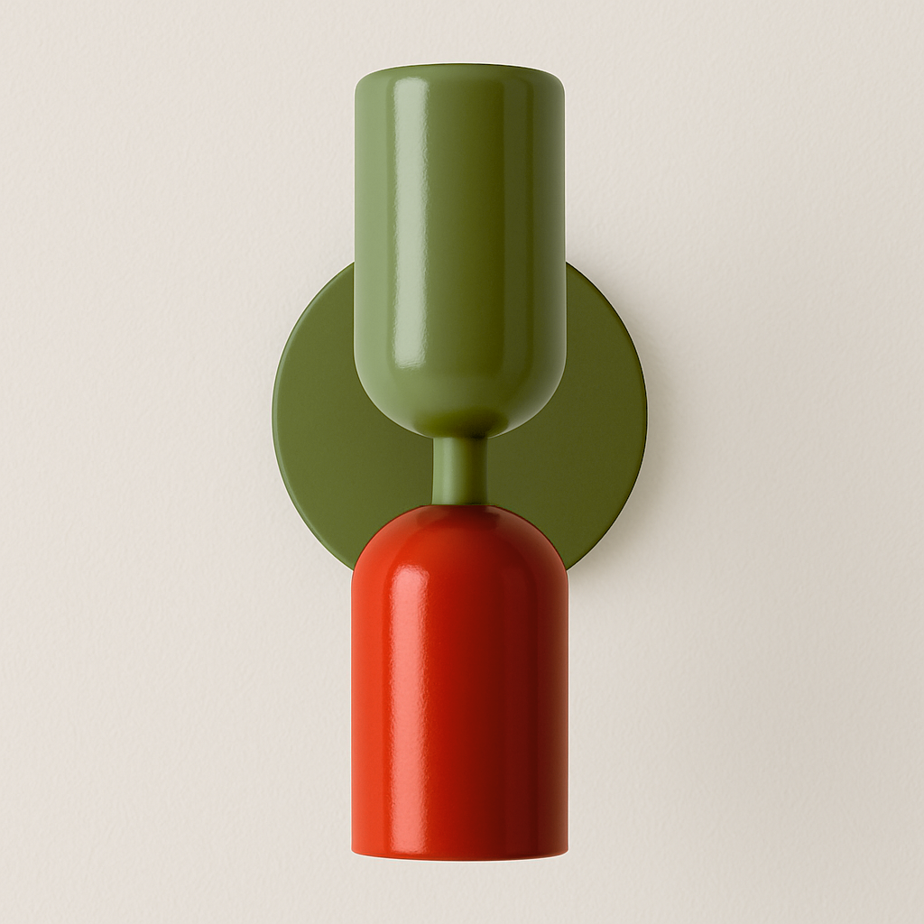 Arandela Retrô Moderna Verde Oliva Dourado Design - homedecor