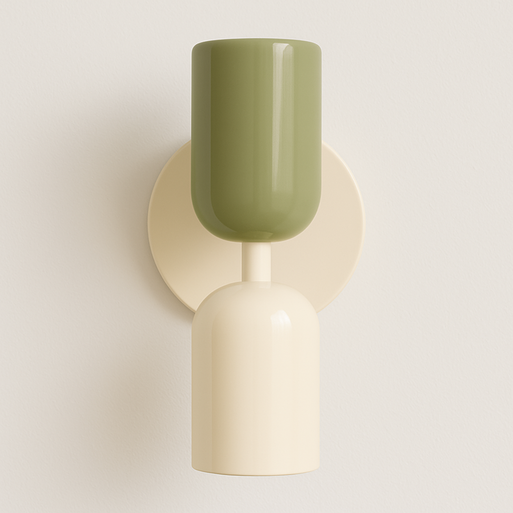 Arandela Retrô Moderna Verde Oliva Dourado Design - homedecor