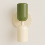 Arandela Retrô Moderna Verde Oliva Dourado Design - homedecor