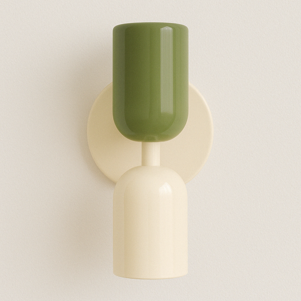 Arandela Retrô Moderna Verde Oliva Dourado Design - homedecor