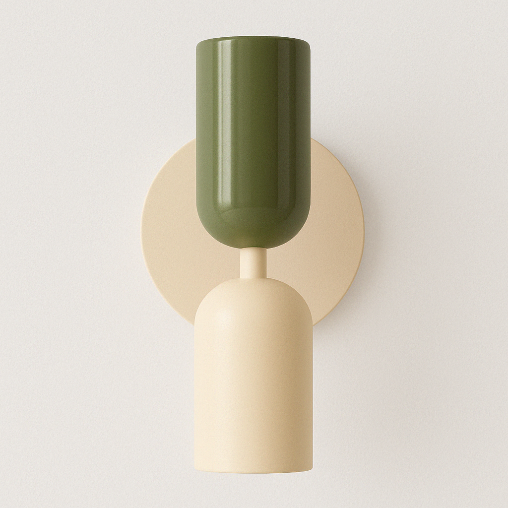 Arandela Retrô Moderna Verde Oliva Dourado Design - homedecor