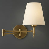 Arandela Articulada Sanfona Dourado Tecido Elegante