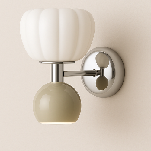 Arandela Cromada Vidro Canelado Liso Elegante Design - homedecor
