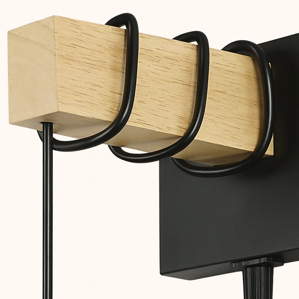 Arandela Japandi Zen Bamboo | Bambu e Madeira Clara