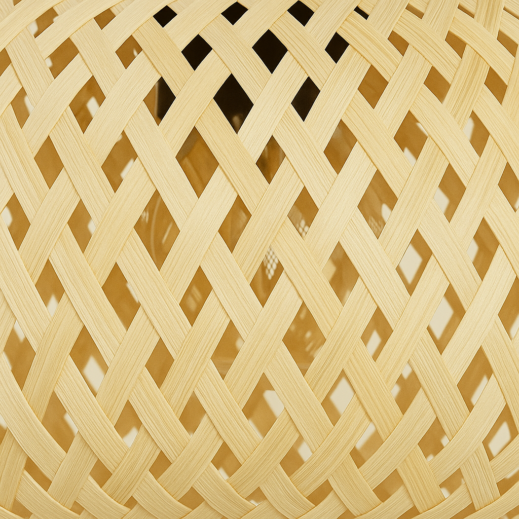 Arandela Japandi Zen Bamboo | Bambu e Madeira Clara