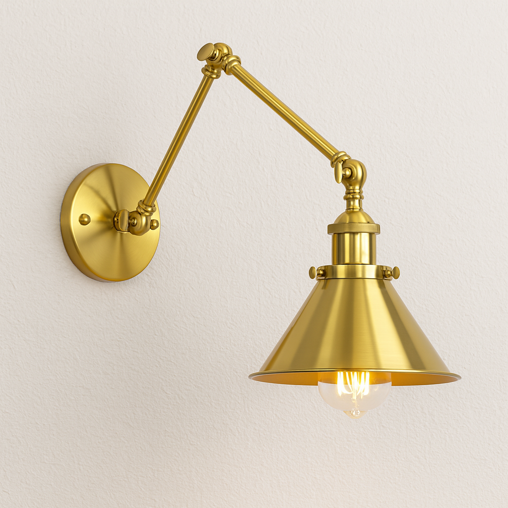 Arandela Industrial Liorah | Braço Pantográfico Níquel e Cobre