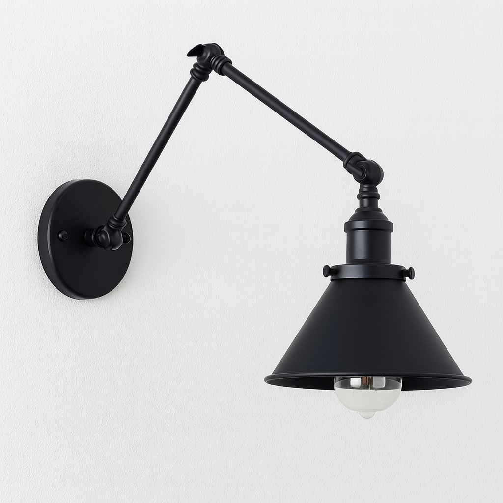 Arandela Industrial Liorah | Braço Pantográfico Níquel e Cobre