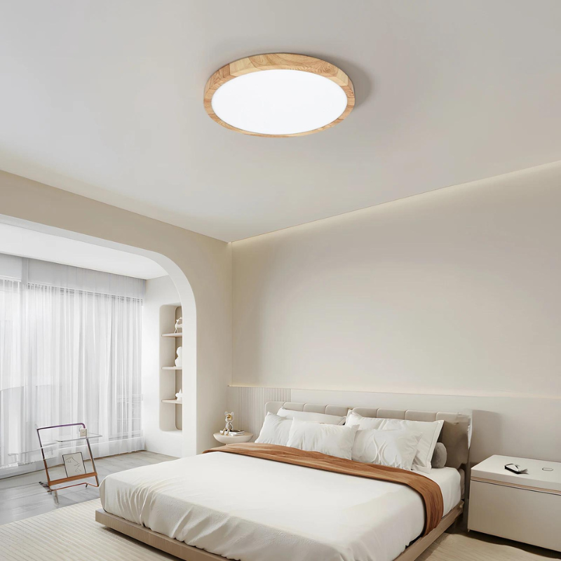 Plafon de Teto em Madeira com LED Sobrepor WoodBeam