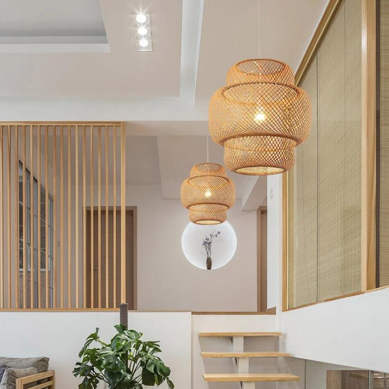 Pendente Sala Jantar Vime Natural Vine Fibras Naturais - homedecor