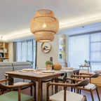 Pendente Sala Jantar Vime Natural Vine Fibras Naturais - homedecor