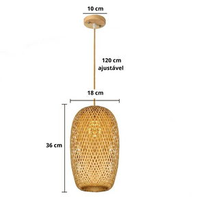 Pendente para Sala de Jantar em Fibras Naturais de Vime