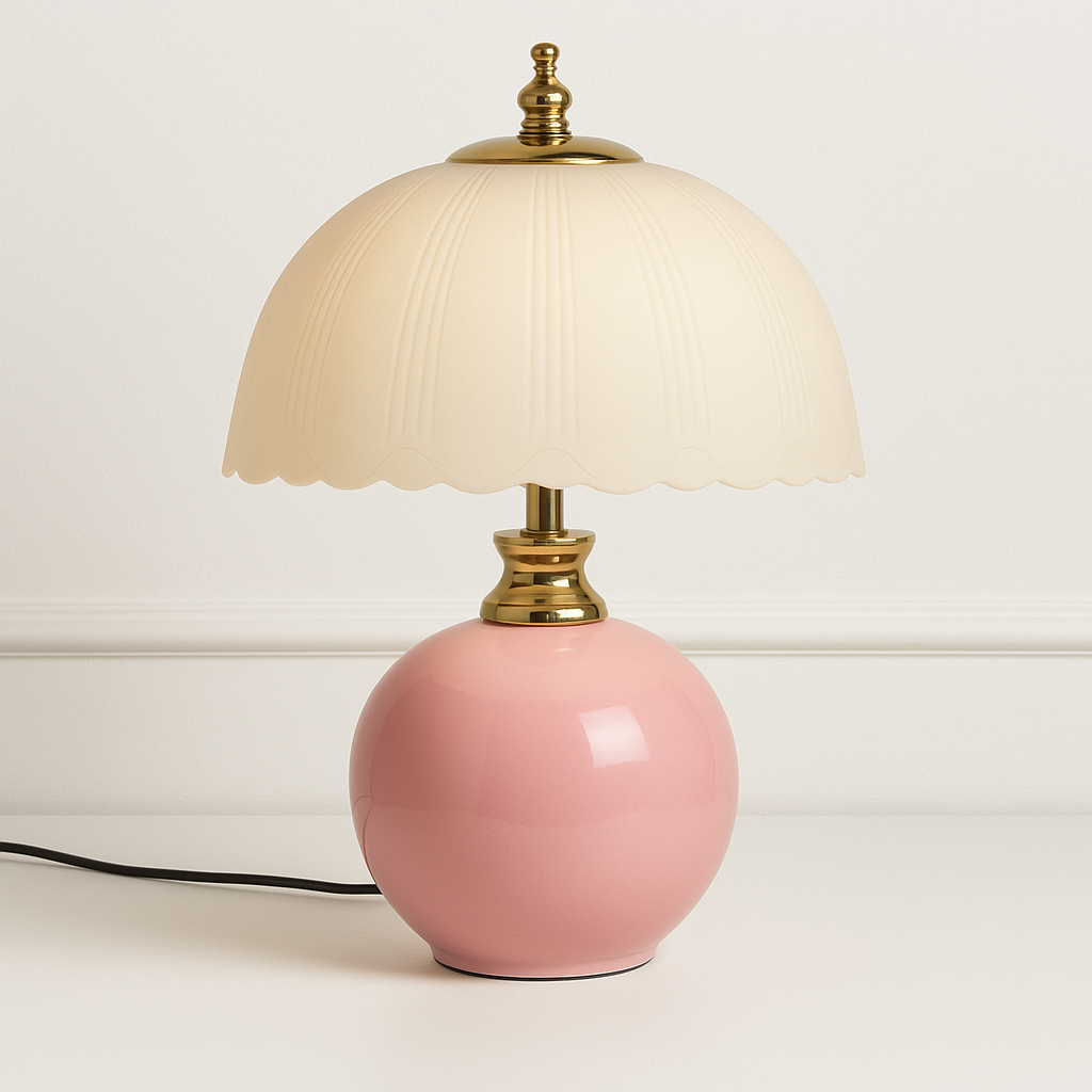 Luminária Cerâmica Vidro Retrô Romântico Design - homedecor