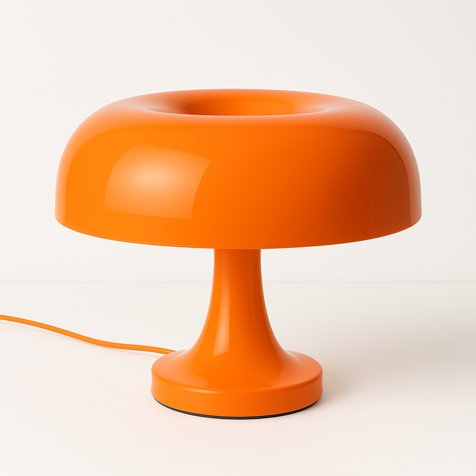 Luminária Groobe Space Age Laranja Branco Futurista - homedecor