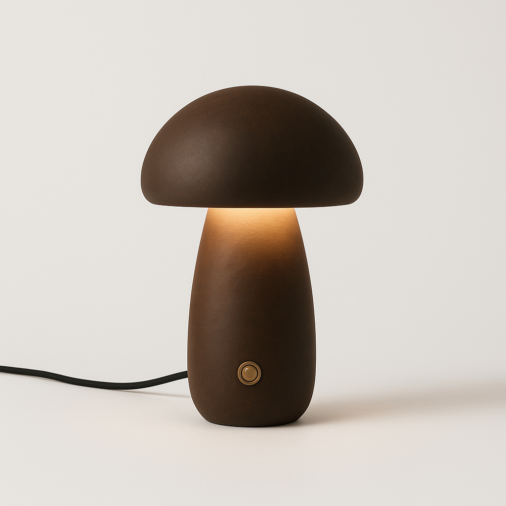 Luminária Madeira Maciça Cogumelo LED Design Organicista - homedecor