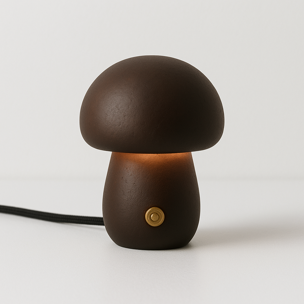 Luminária Madeira Maciça Cogumelo LED Design Organicista - homedecor