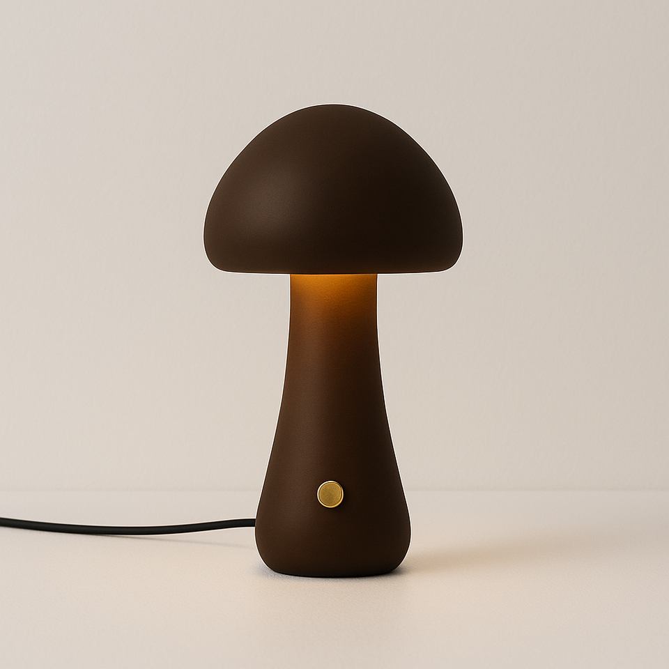 Luminária Madeira Maciça Cogumelo LED Design Organicista - homedecor