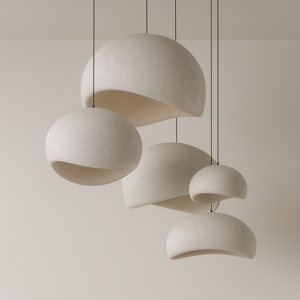 Pendente Branco Orgânico Escandinavo LED Design - homedecor