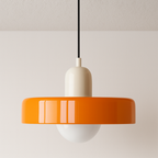 Pendente Disco Retrô Nórdico Anos 70 Vidro Leitoso - homedecor