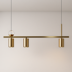 Pendente Linear Dourado LED 3000K Design Moderno - homedecor
